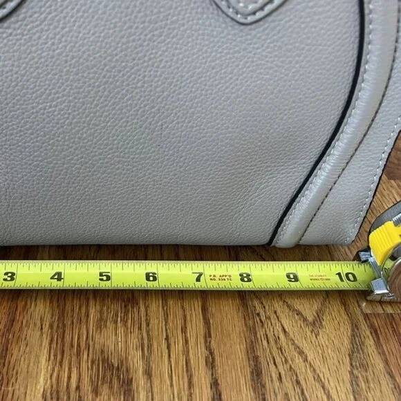 CELINE Gray Leather Drummed Grained Mini Luggage Tote Bag - Picture 5 of 11